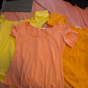Women's Orange and Yellow Tops